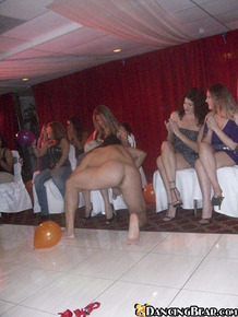 CFNM party features clothed babes doing handjobs and blowjobs