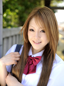 Innocent Japanese schoolgirl Ria Sakurai flashes sexy white panties in public