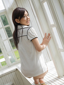 Petite Japanese girl Takami Hou models non nude in see through underwear